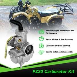 XIKOBY PZ20 Carburetor Ignition Coil Starter Motor Relay Voltage Regulator CDI Box Kit Compatible with Tao tao Coolster 125cc 110cc Kazuma Baja 50cc Chinese ATV Quad 4 Wheeler Go Kart Dirt Bike Parts