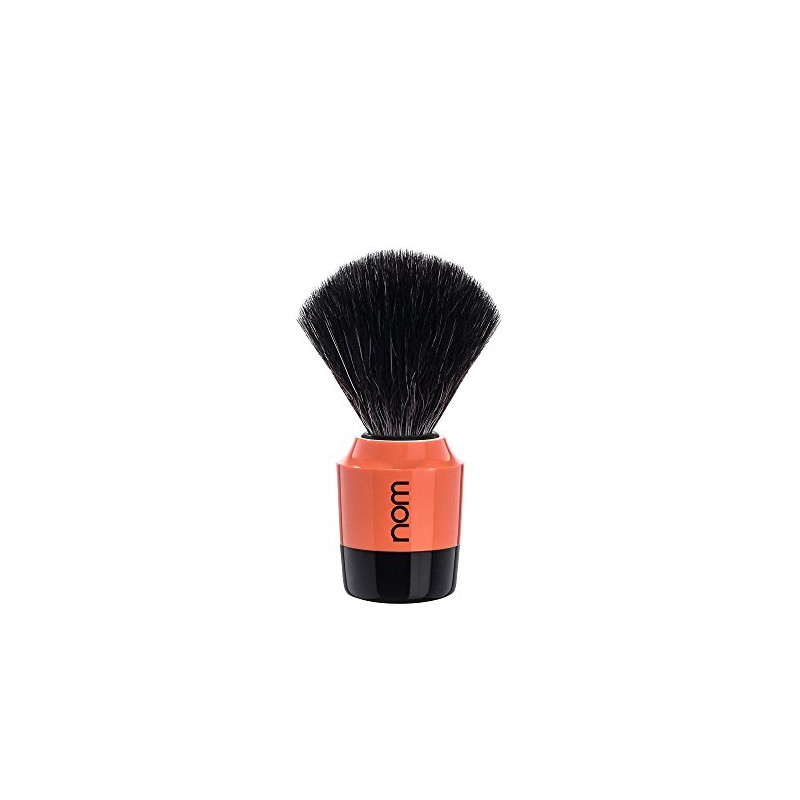 nom Marten Vegan Black Fibre Shaving Brush (Handle: Coral)