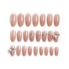 24 Pieces Medium Length Heart Nail Transparent Gradient Photo Taking,