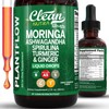 Clean Nutra Plantflow Moringa Drops with Ashwagandha Turmeric Ginger Spirulina