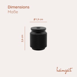 heimzeit Cabinet Knobs for Doors, Drawers and Dressers Made of High Quality Aluminium [Pack of 8, Fluted] Colour: Black, Stylish Design, Furniture Knobs with Single Hole Handle and Screws