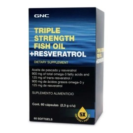 GNC Triple Strength Fish Oil  Resveratrol - Aceite De Pescado  Resveratrol - Sin sabor - Producto Original de Alta Calidad, Entrega Rápida y Segura, G