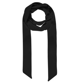 LHXzizizi Solid Color Scarf for Women, Ribbon Neckerchief Girls Skinny Necktie, Accessory for Handbag, Hairband, Belt (Black)
