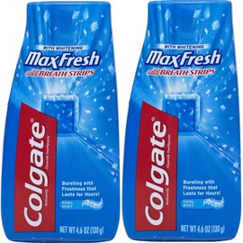 Colgate Max Fresh Liquid Toothpaste with Mini Breath Strips, Cool Mint, 4.6 oz (Packaging May Vary) (Pack of 2)