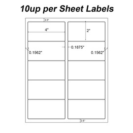 OnlyPaper 2" x 4" Shipping Labels - 100 Sheets 10 Up Self Adhesive Mailing Labels,1000 PCS Address Labels for Laser & Inkjet Printers, Handwrite-Friendly