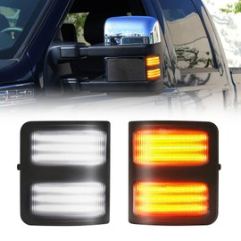 VGETTING LED Side Mirror Light For Ford F250 F350 F450 F550 Super Duty 2008-2016 Side Mirror Turn Signal Lights Smoked Lens Switchback Side Marker Lamp