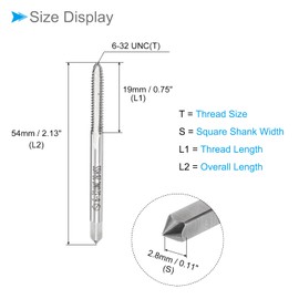 CoCud Thread Milling Taps, 6#-32 UNC Thread 2B, High Speed Steel Machine 3 Straight Flutes Screw Threading Tool - (Applications: for Tapping Drilling Machine), 2-Pieces