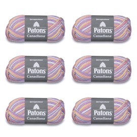 Patons Canadiana Variegates Pretty Baby Yarn - 6 Pack of 3.5oz/100g - Acrylic - 4 Medium - 190 Yards - Knitting, Crocheting & Crafts