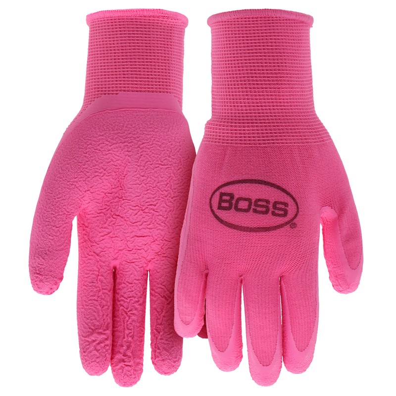 Boss Women's Tactile Grip Foam Latex Coated Work Gloves, 2-Pack,