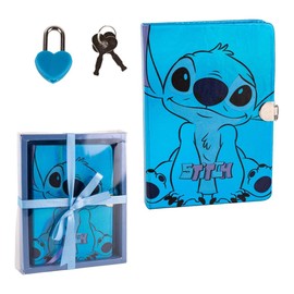 Stitch Diary - Hard Cover - With Stitch on the Front - Colour Blue - Includes Lock - Diary in Gift Box - Original Product Designed in Spanish