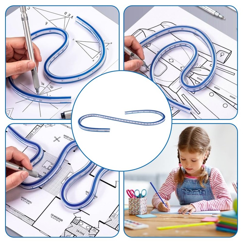 Flexible Curve Ruler, 60 cm, Tailor's Ruler, Curve Ruler, Tailoring