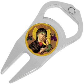 NewCharms Catholic Mother of Perpetual Help Golf Ball Marker Divot Repair Tool Bottle Opener
