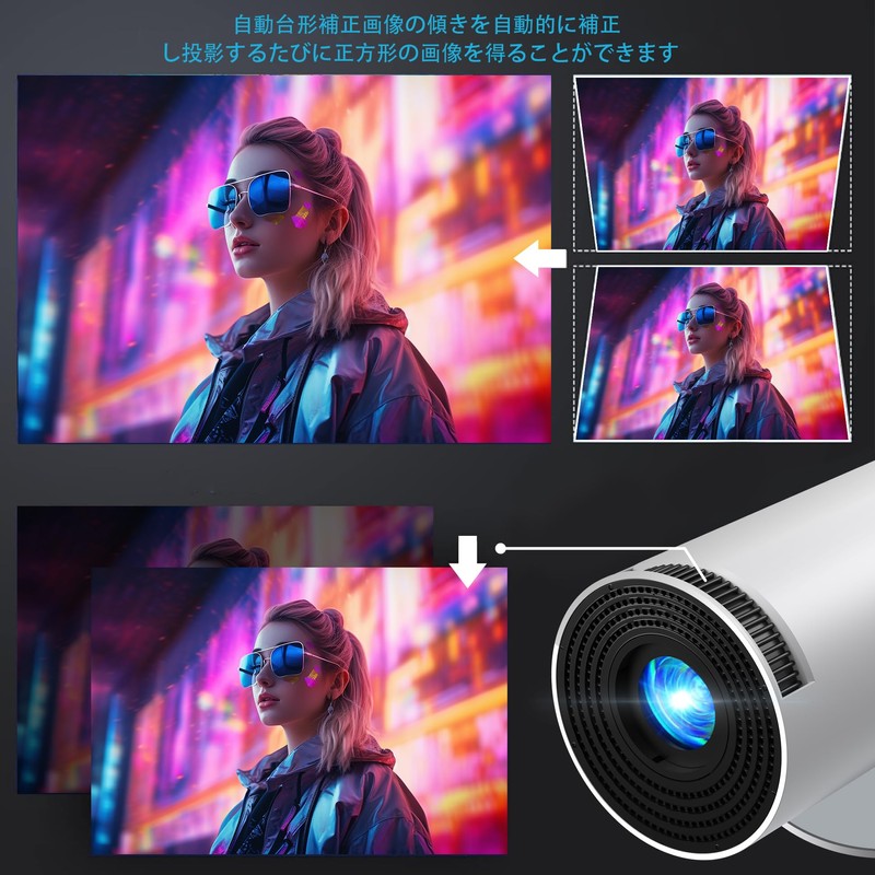 EGOBAS USB-C Small Projector for Home (180° Rotation, Android TV