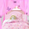 South to East Pink Canopy Bed Curtains