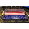Stars and Stripes Galvanized Serving Tray 16 x 10 x