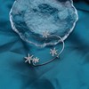 Aneneiceera Rhinestone Snowflake Ear Cuff Earrings Silver Zircon Star Wrap