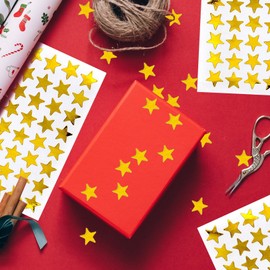 1920 Gold Foil Star Stickers for Rewards, Charts, DIY Crafts, Scrapbooking, Planners, and Classroom Projects, 0.6" Diameter