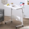 SogesPower 31.5 inches Mobile Laptop Desk with Slot Adjustable Side