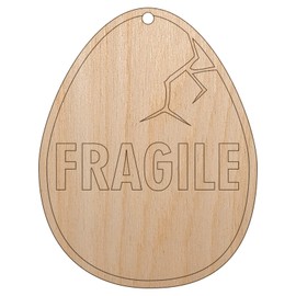 Sniggle Sloth Fragile Cracked Chicken Egg Unfinished Craft Wood Holiday Christmas Tree DIY Pre-Drilled Ornament