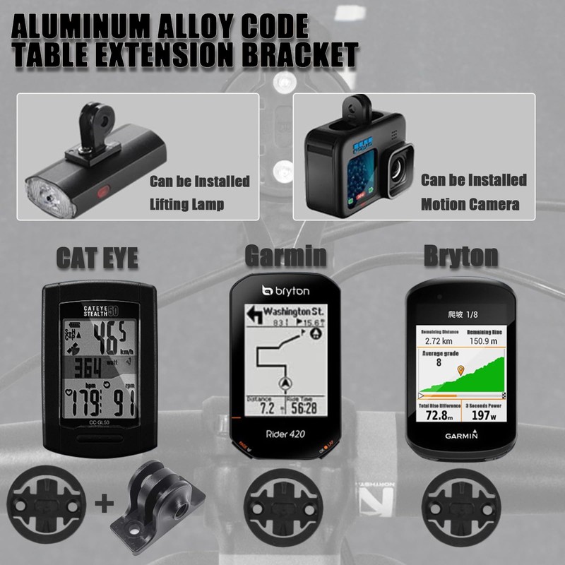 Wenbones Integrated Bicycle Computer Mount Aluminium Alloy Bicycle Mount Out