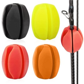 XPEX Kitnelw 4 Pieces 5 Holes Rubber Rod Holder Protection Rubber Fishing Rod Protection Fishing Rod Protection Attachment Rod Holder Rubber Wear Resistant Fastening Element Tight Fishing Accessories,