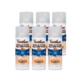 Varathane Triple Thick Polyurethane Clear Wood Finish Spray | Self-Leveling Formula | Scratch and Stain Resistance | Durability in One Coat | Matte | 11.25 oz | 6 Pack