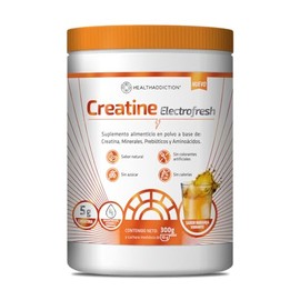 Creatina Monohidratada con Electrolitos y Vitaminas | Healthaddiction Electrofresh Naranja | Con BCAAs, Prebióticos, Sin Azúcar, Sin Calorías | 30 Por