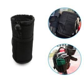 Chikia UTV Roll Bar Cup Holder Accessories Compatible with YAMAHA CFMOTO Polaris Hisun Massimo Axis Coleman Parts,Water Bottle Beverage Drink with velcro straps and mesh pocket(Large)