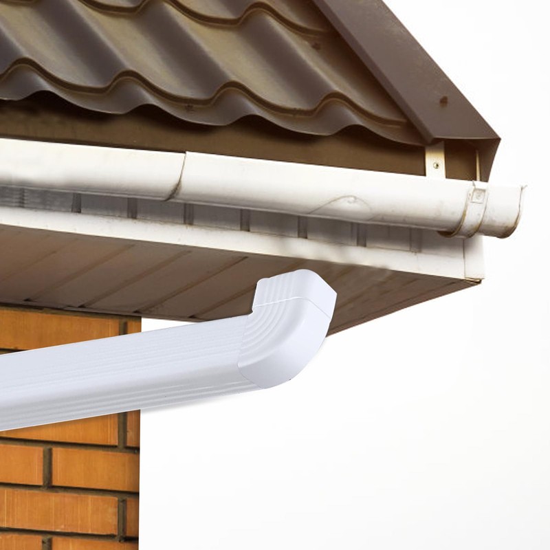 90 Degree Gutter Elbow, White PVC Drain Downspout Elbow, Downspout