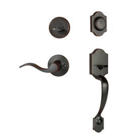 Dynasty Hardware DEN-HER-405-12PR Denver Front Door Dummy Handleset, Aged Oil Rubbed Bronze, with Heritage Lever, Right Hand