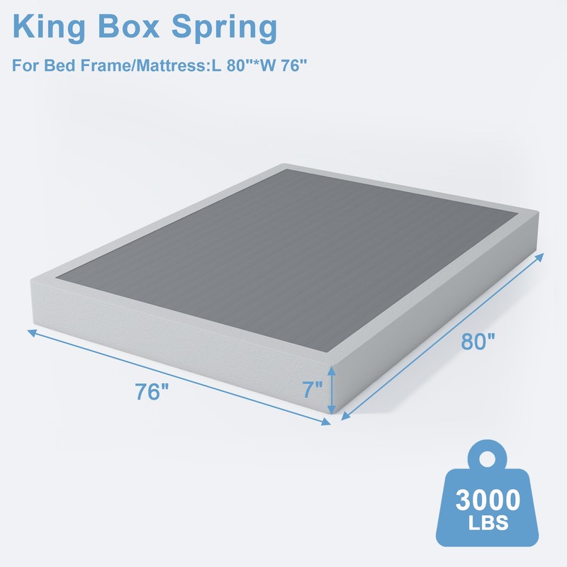 HOBINCHE King Box Spring - 7 Inch High Profile Box