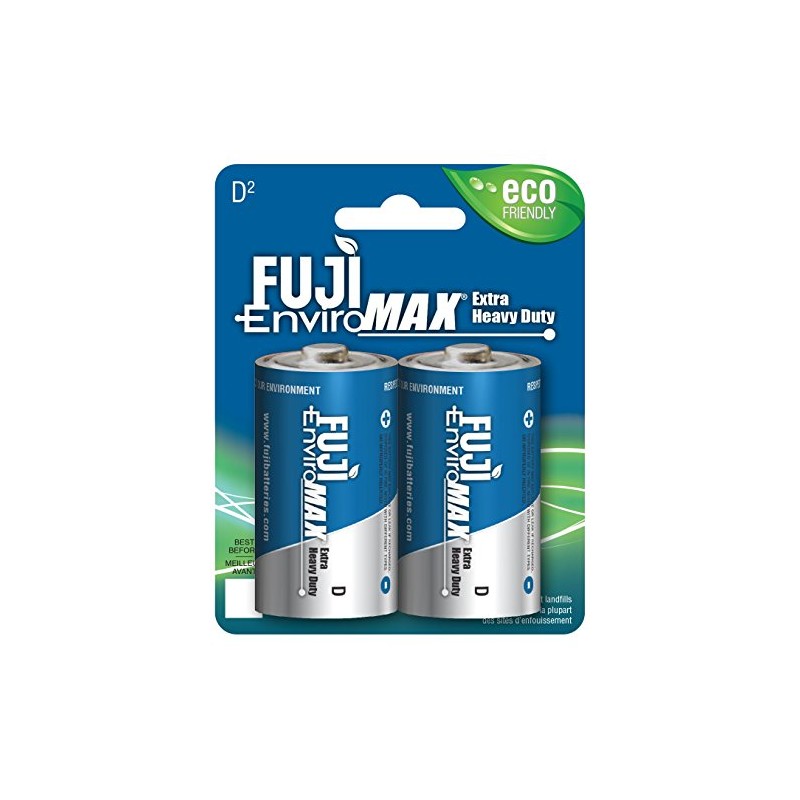 Fuji Enviromax 3100BP2 EnviroMax D Extra Heavy-Duty Batteries, 2 pk