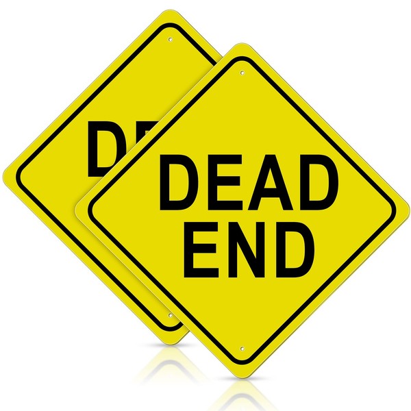 2 Pcs Dead End Sign 12"x 12" Aluminum Reflective Sign