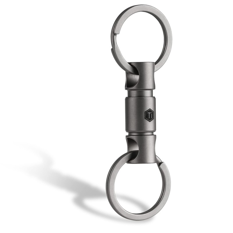 KeyUnity KA15 Titanium Key Ring, Connector, 360 Degree Rotation, Titanium
