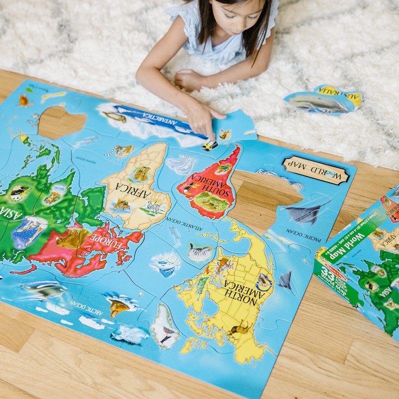 Melissa & Doug World Map Jumbo Jigsaw Floor Puzzle (33