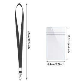 Auidy_6TXD 10 Stück Ausweishülle Schlüsselbänder mit Kartenhalter Ausweis für Business Karten, Studentenausweise, Visitenkarten, Bus -Karten
