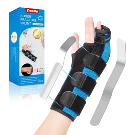 YiYame Boxer Fracture Splint, Ulnar Gutter Splint Left Hand, the 4th and 5th Metacarpal Finger Splint Hand Brace, Boxer Orthosis Hand & Wrist Brace for Women & Men, Left, M