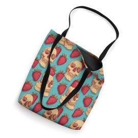 Summerween Skull Strawberry Cottagecore Aesthetic Tote Bag