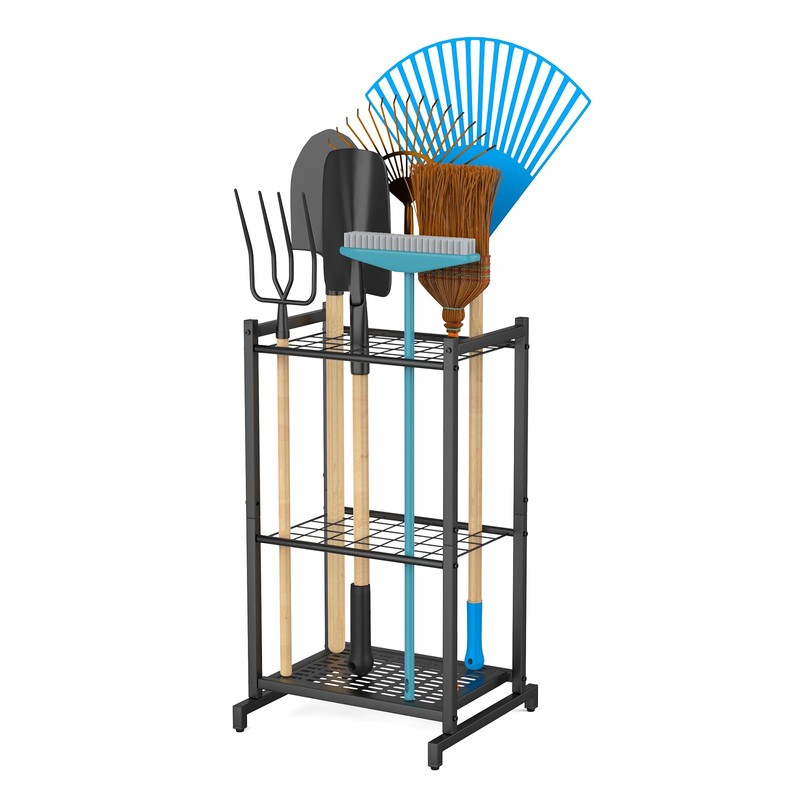 Garden Tool Organizer for Garage，Garden Tool Storage Rack with Wheels，Yard