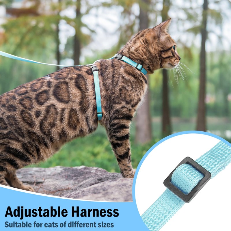 PUPTECK Adjustable Cat Harness and Leash Set Escape Proof Kitten