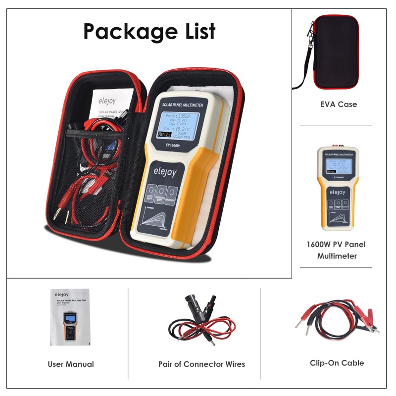 Solar Panel MPPT Tester 1600W, AIMOEST Photovoltaic Multimeter for Pmax