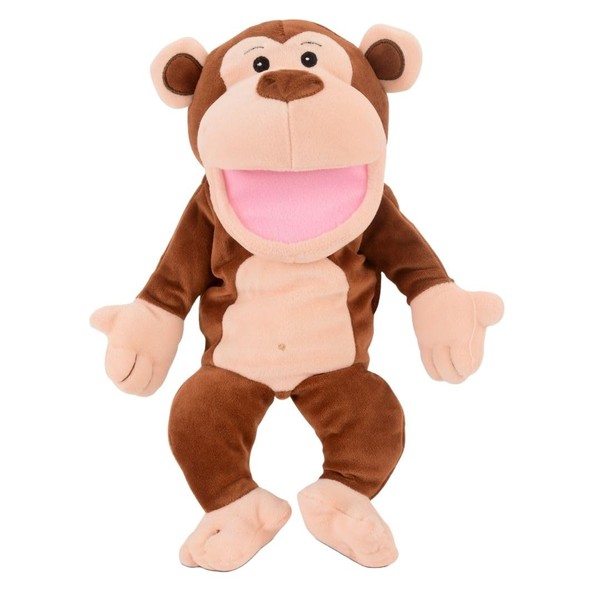 Fiesta Crafts Monkey Hand Puppet for Kids - Soft & Interactive Monkey Toy with Moving Mouth & Arms for Role Play, Creativity & Sensory Skills Toys for 3-9 Year Old Boys & Girls