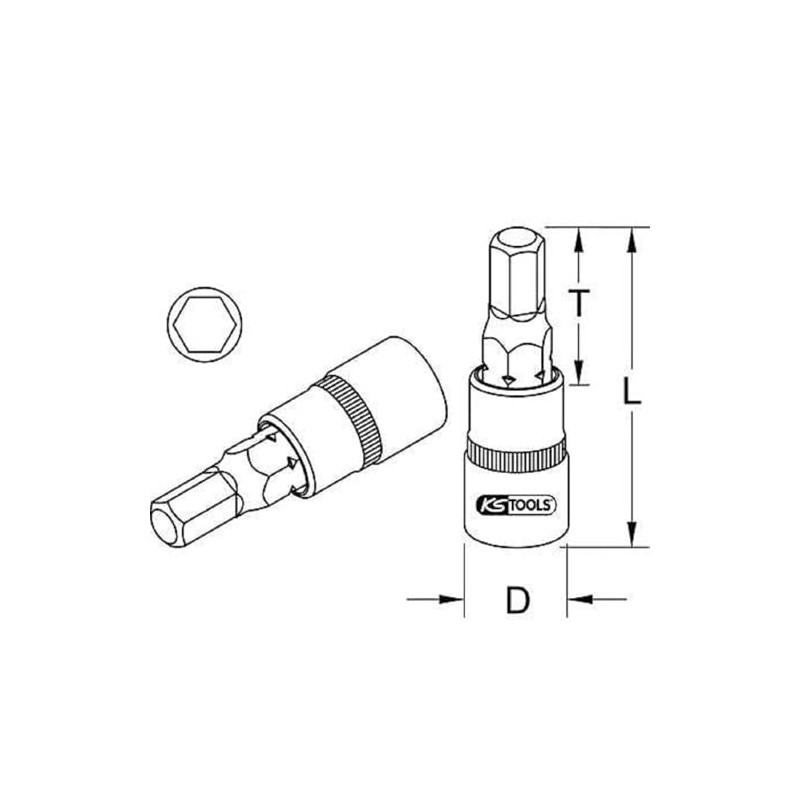 KS Tools 917.1324 1/2-inch 5/8-inch Hex Bit Socket