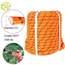 gardeneeds 1/2"x150' Double Braid Polyester Rope Arborist Bull Tree Rigging Work Utility