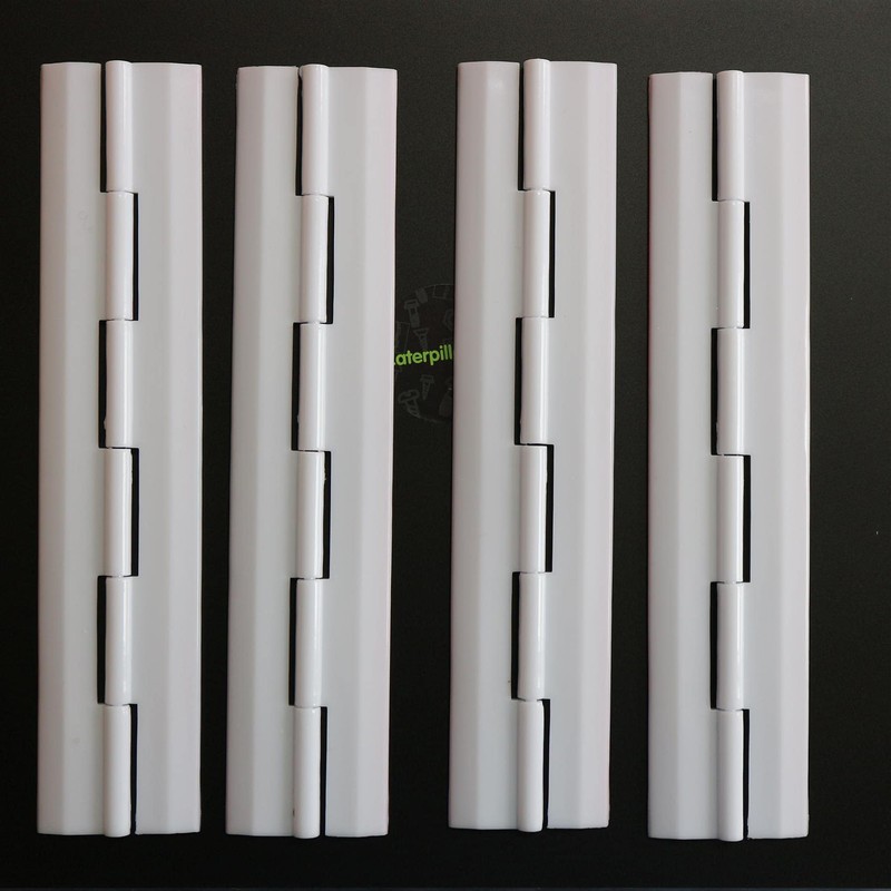 4 x 200mm White Acrylic Hinges. No glue required, Self