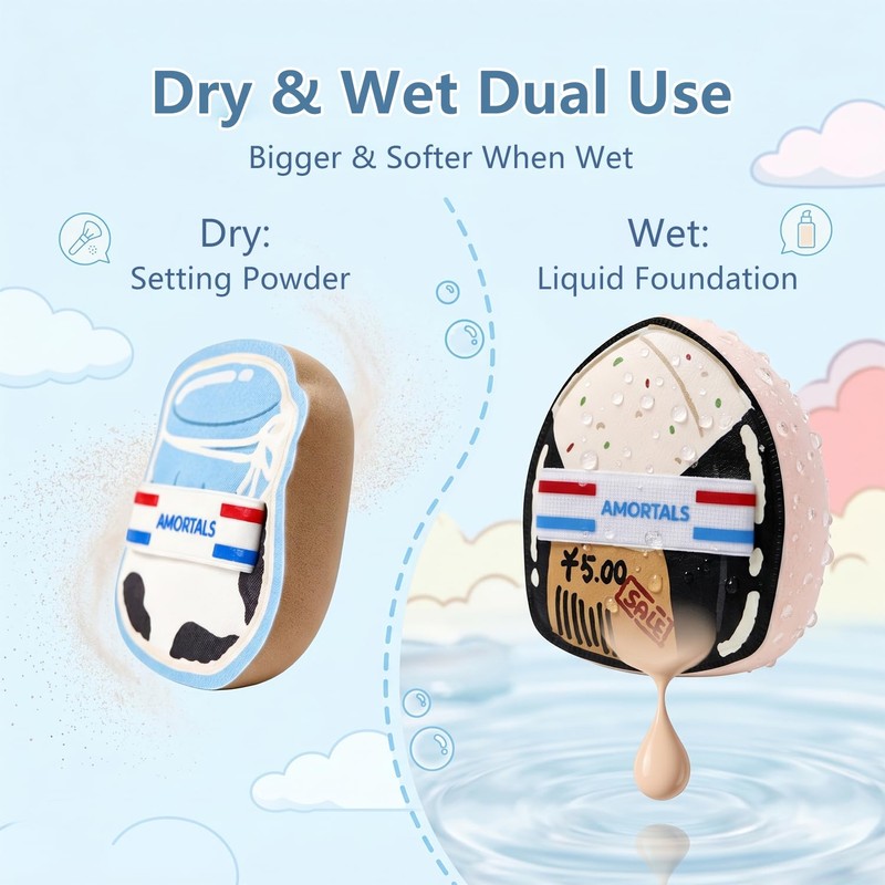 Makeup Puff Set, 2 Pcs Foundation Makeup Sponge Applicator