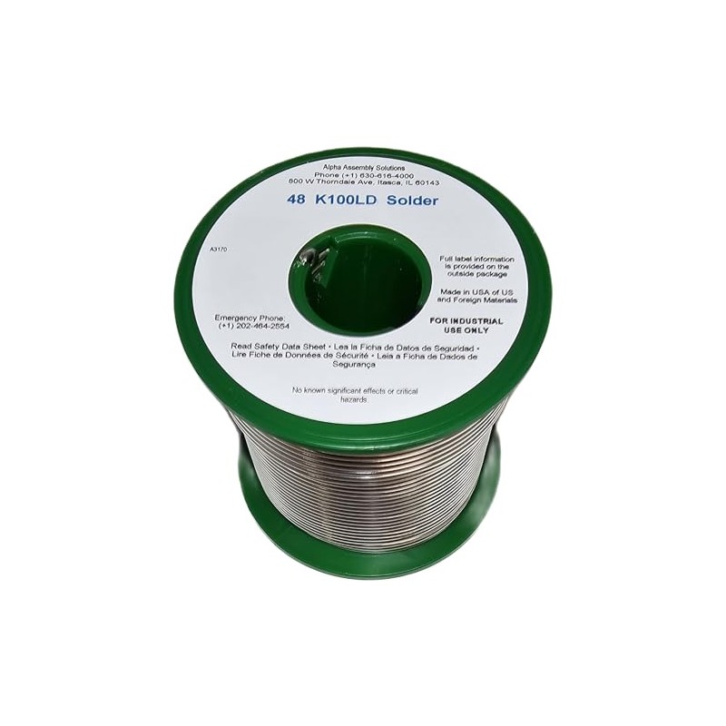 Kester443-858 24-9574-1400 K100Ld Lead-Free Rosin Wire Solder.062" Diameter-Low Cost Alloy