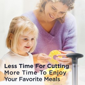 Deiss PRO Pineapple Corer — 2 in 1 Stainless Steel Pineapple Cutter & Corer - Makes Perfect Pineapple Rings and Pineapple Cubes Without a Mess - Dishwasher Safe