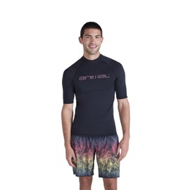 Animal Kai Mens Rash Vest - Quick Dry, Lightweight Top with UPF 50+, Chlorine & Saltwater Resistant - for Beach & Swim Jet Black M