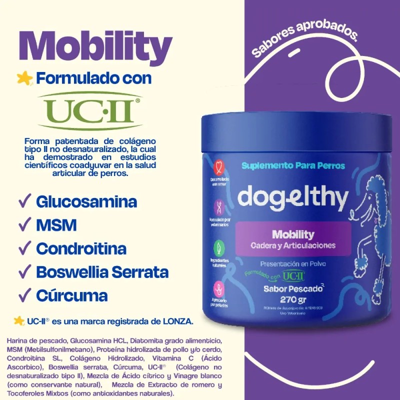 Dogelthy Pack De 2 Mobility Glucosamina Para Perros 270 Gr